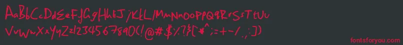 OwenHand Font – Red Fonts on Black Background