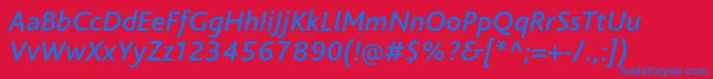 BlissproMediumitalic Font – Blue Fonts on Red Background