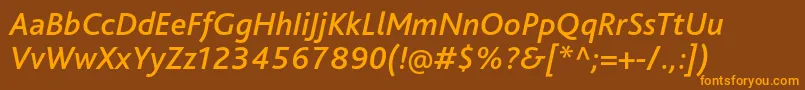 BlissproMediumitalic Font – Orange Fonts on Brown Background