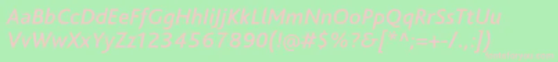 BlissproMediumitalic Font – Pink Fonts on Green Background