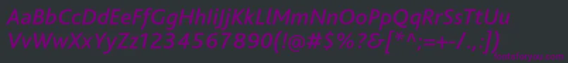 Шрифт BlissproMediumitalic – фиолетовые шрифты на чёрном фоне