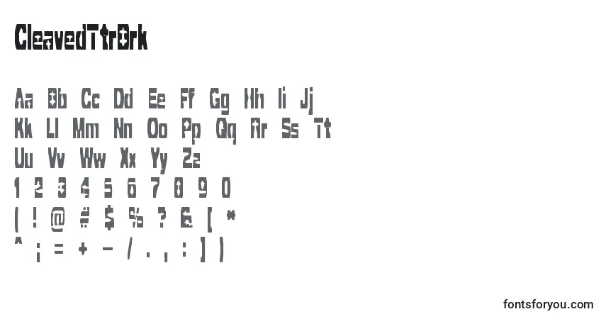 CleavedTtrBrkフォント–アルファベット、数字、特殊文字