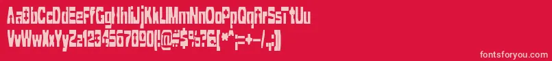 Czcionka CleavedTtrBrk – różowe czcionki na czerwonym tle