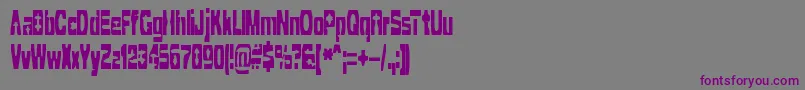 CleavedTtrBrk-fontti – violetit fontit harmaalla taustalla