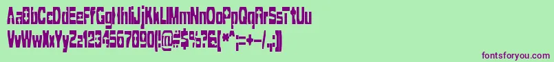 CleavedTtrBrk Font – Purple Fonts on Green Background