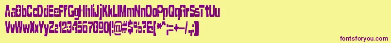 CleavedTtrBrk Font – Purple Fonts on Yellow Background