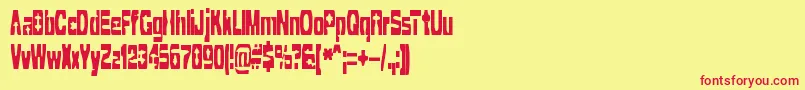 CleavedTtrBrk Font – Red Fonts on Yellow Background