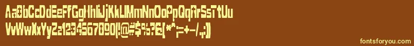 CleavedTtrBrk-fontti – keltaiset fontit ruskealla taustalla