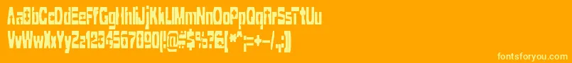 Fonte CleavedTtrBrk – fontes amarelas em um fundo laranja