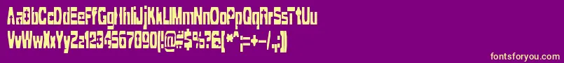 CleavedTtrBrk Font – Yellow Fonts on Purple Background