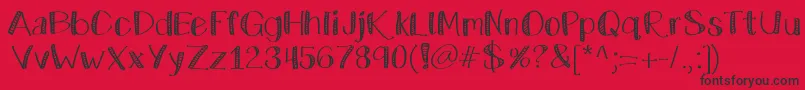 Katecelebration Font – Black Fonts on Red Background