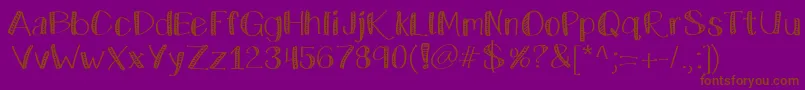 Katecelebration Font – Brown Fonts on Purple Background