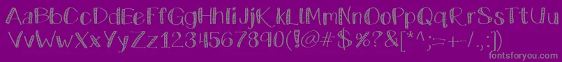 Katecelebration-Schriftart – Graue Schriften auf violettem Hintergrund