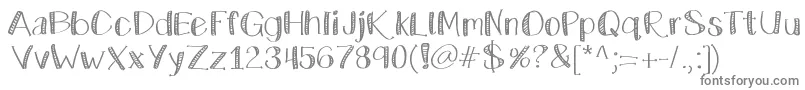 Katecelebration-fontti – harmaat kirjasimet valkoisella taustalla
