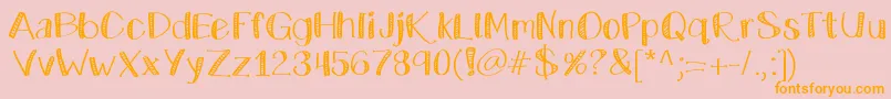 Katecelebration Font – Orange Fonts on Pink Background