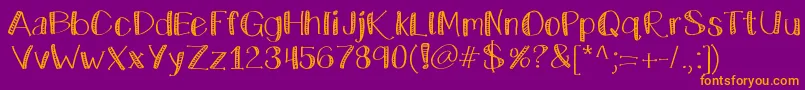 Katecelebration Font – Orange Fonts on Purple Background