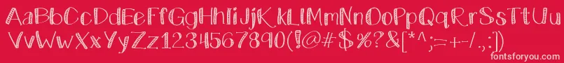 Katecelebration Font – Pink Fonts on Red Background