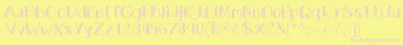 Katecelebration Font – Pink Fonts on Yellow Background