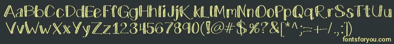 Katecelebration Font – Yellow Fonts on Black Background