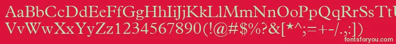 フォントTerminusLightSsiLight – 赤い背景に緑の文字