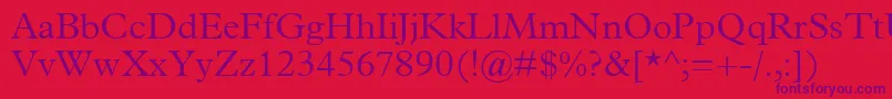 TerminusLightSsiLight Font – Purple Fonts on Red Background