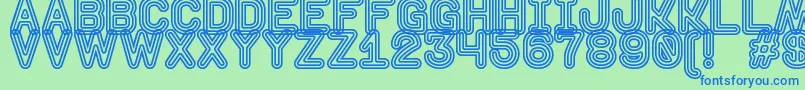 DiscotequeSt-fontti – siniset fontit vihreällä taustalla