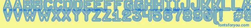 DiscotequeSt Font – Blue Fonts on Yellow Background