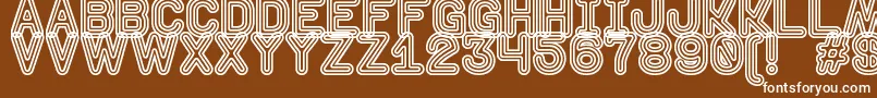 DiscotequeSt-Schriftart – Weiße Schriften auf braunem Hintergrund