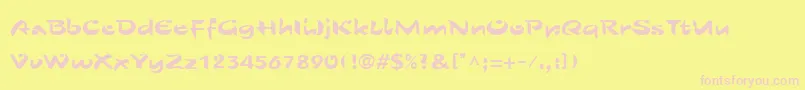 ShoLtRoman Font – Pink Fonts on Yellow Background