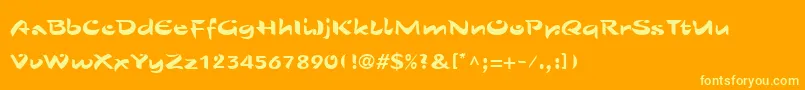 ShoLtRoman Font – Yellow Fonts on Orange Background