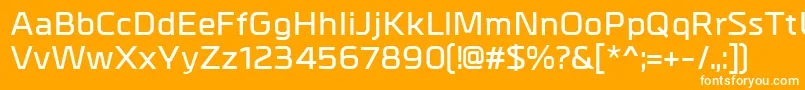 MetralDemibold-Schriftart – Weiße Schriften auf orangefarbenem Hintergrund