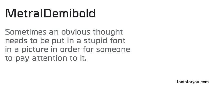 Review of the MetralDemibold Font