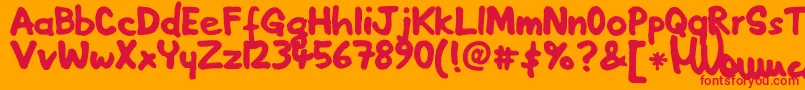 Pennarelo Font – Red Fonts on Orange Background