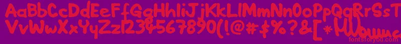 Pennarelo Font – Red Fonts on Purple Background