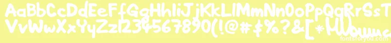 Pennarelo Font – White Fonts on Yellow Background