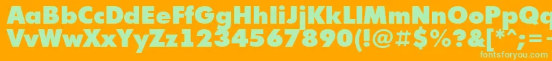 Futuri9 Font – Green Fonts on Orange Background