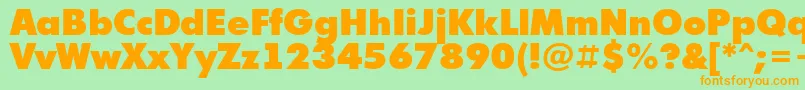Futuri9 Font – Orange Fonts on Green Background