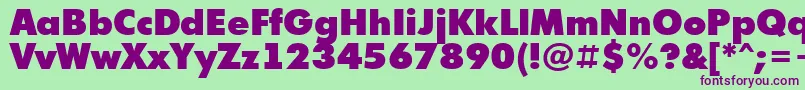 Futuri9-Schriftart – Violette Schriften auf grünem Hintergrund