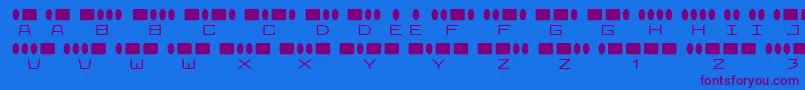 RadiosInMotion Font – Purple Fonts on Blue Background