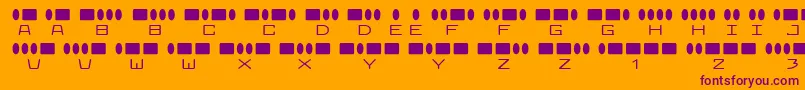 RadiosInMotion-fontti – violetit fontit oranssilla taustalla
