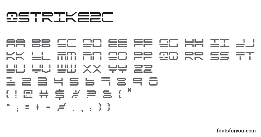 Czcionka Qstrike2c – alfabet, cyfry, specjalne znaki