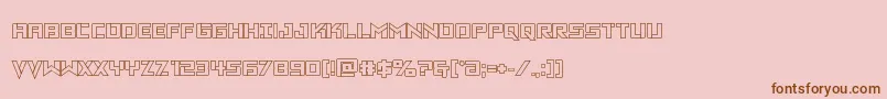 フォントVikingsquadout – ピンクの背景に茶色のフォント