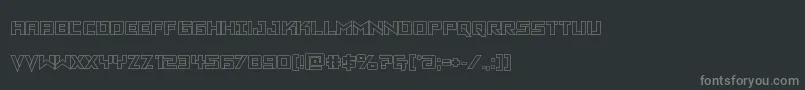 フォントVikingsquadout – 黒い背景に灰色の文字
