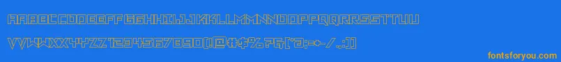 Vikingsquadout Font – Orange Fonts on Blue Background