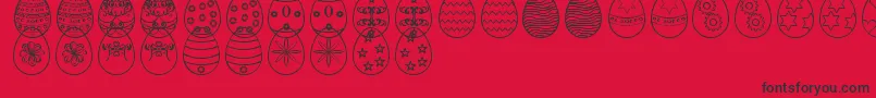 EasterEggsSt-Schriftart – Schwarze Schriften auf rotem Hintergrund