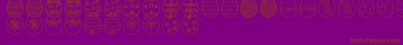 Fonte EasterEggsSt – fontes marrons em um fundo roxo