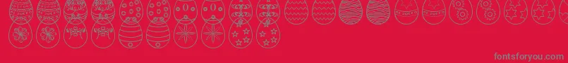 EasterEggsSt-Schriftart – Graue Schriften auf rotem Hintergrund