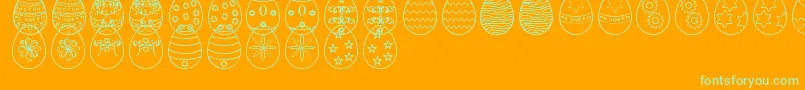 Czcionka EasterEggsSt – zielone czcionki na pomarańczowym tle