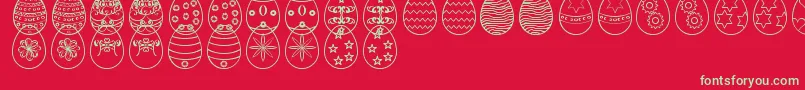 Czcionka EasterEggsSt – zielone czcionki na czerwonym tle