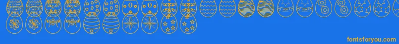 Fonte EasterEggsSt – fontes laranjas em um fundo azul